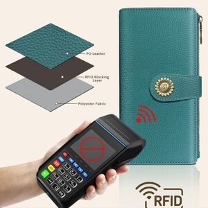 Teal RFID Blocking Wallet Case